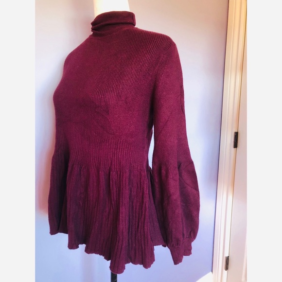 ELLE turtleneck fit and flare purple sweater - Picture 3 of 5